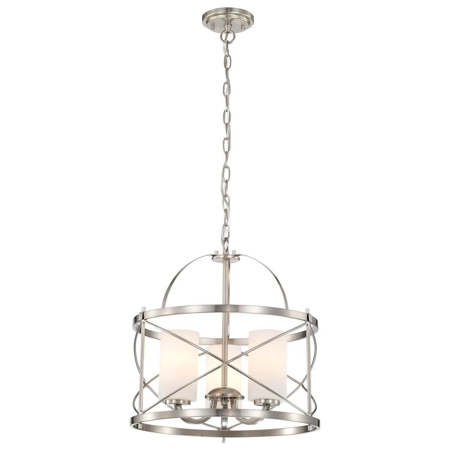 Nuvo Ginger 60-5333 Chandelier Light - Brushed Nickel Crystal Chandeliers discount shop