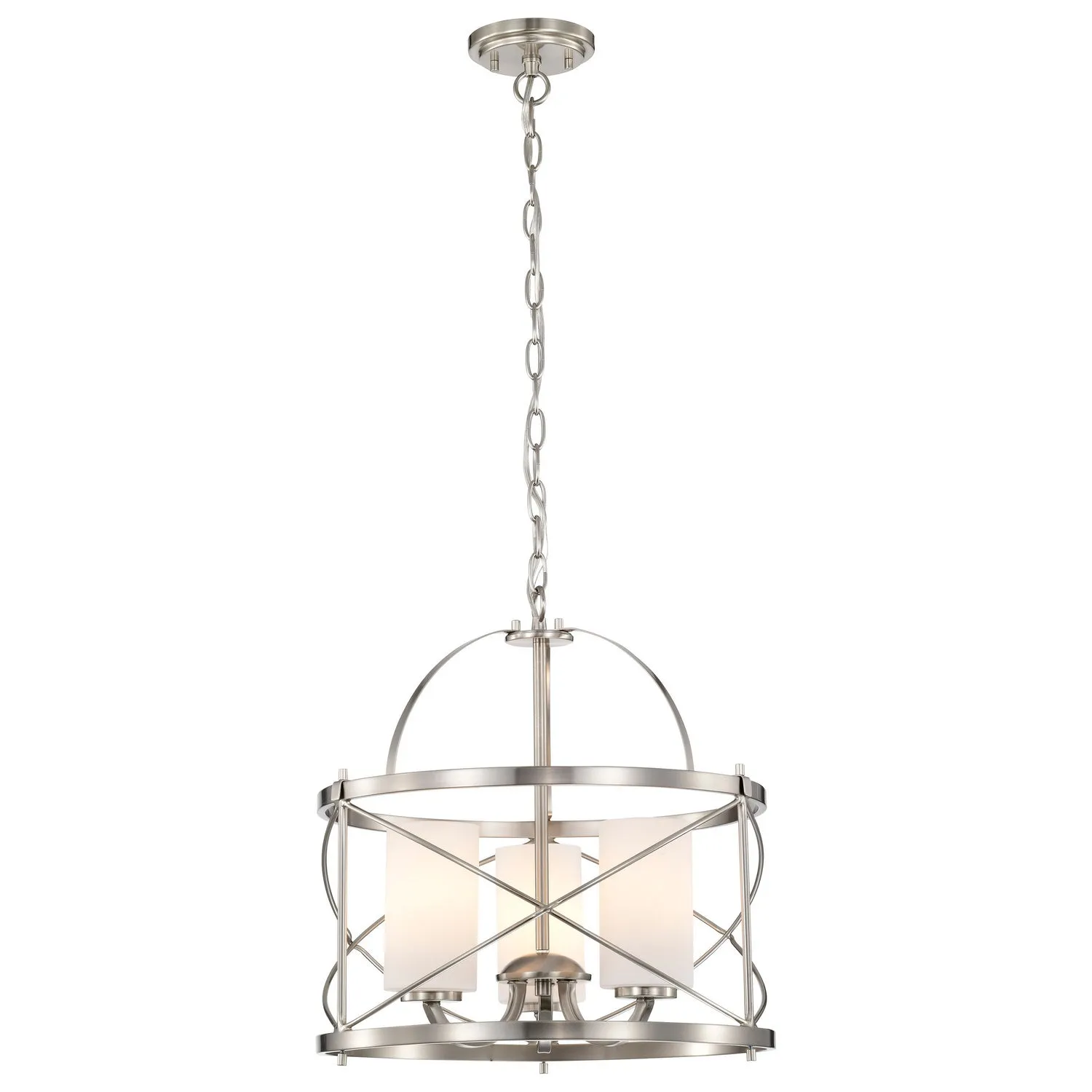 Nuvo Ginger 60-5333 Chandelier Light - Brushed Nickel Crystal Chandeliers discount shop