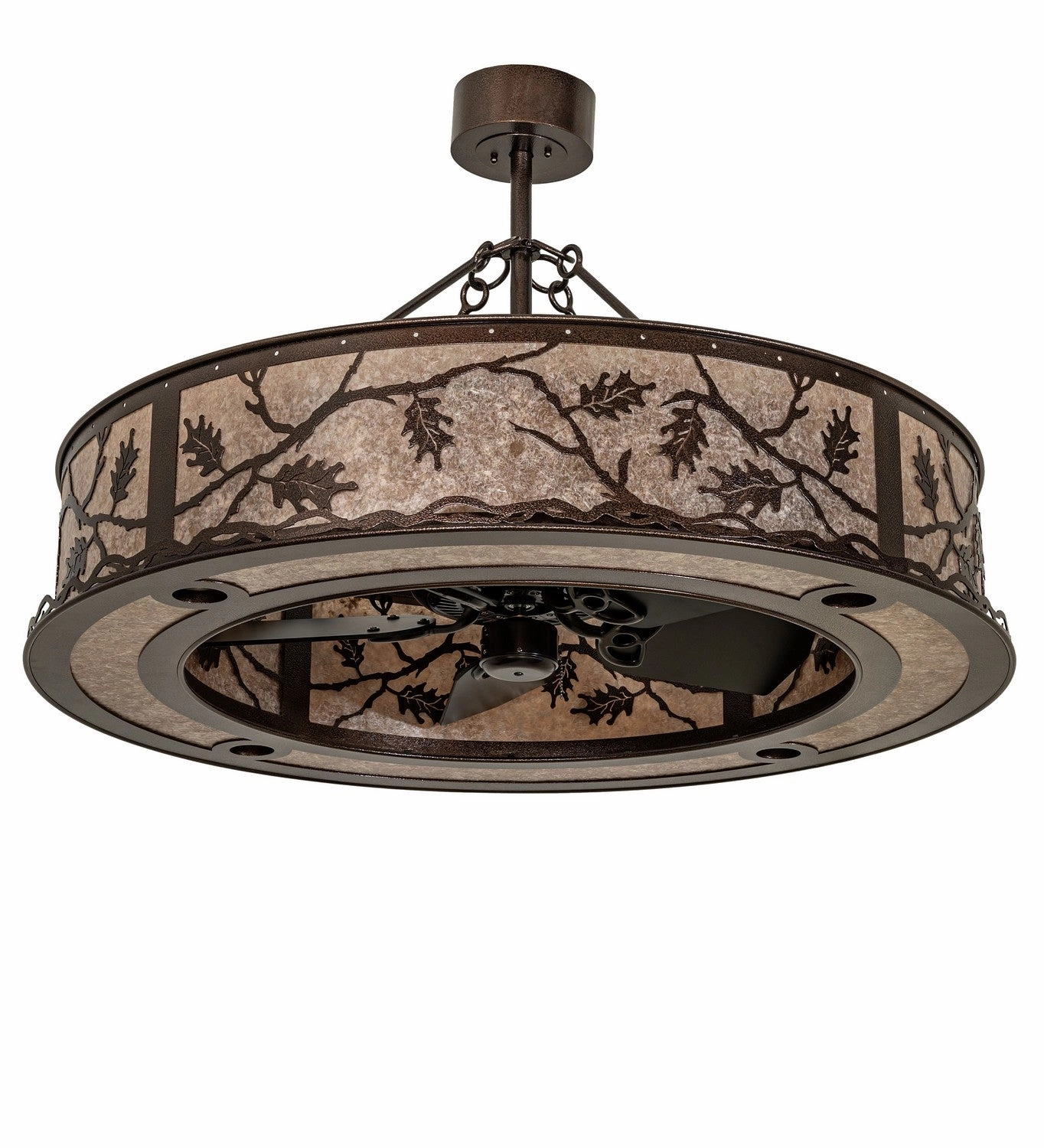 Oak Leaf 12 Light Chandel-Air Copper Vein Fandeliers at discount prices