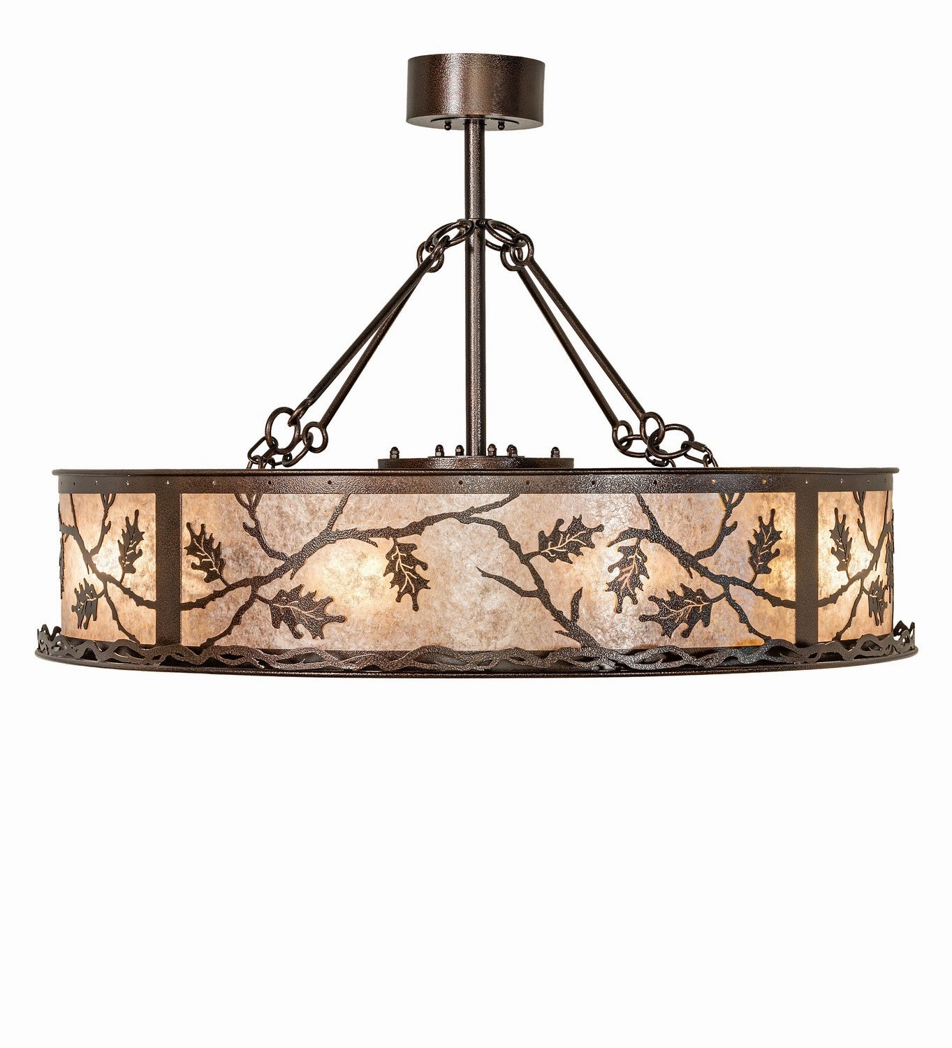 Oak Leaf 12 Light Chandel-Air Copper Vein Fandeliers at discount prices