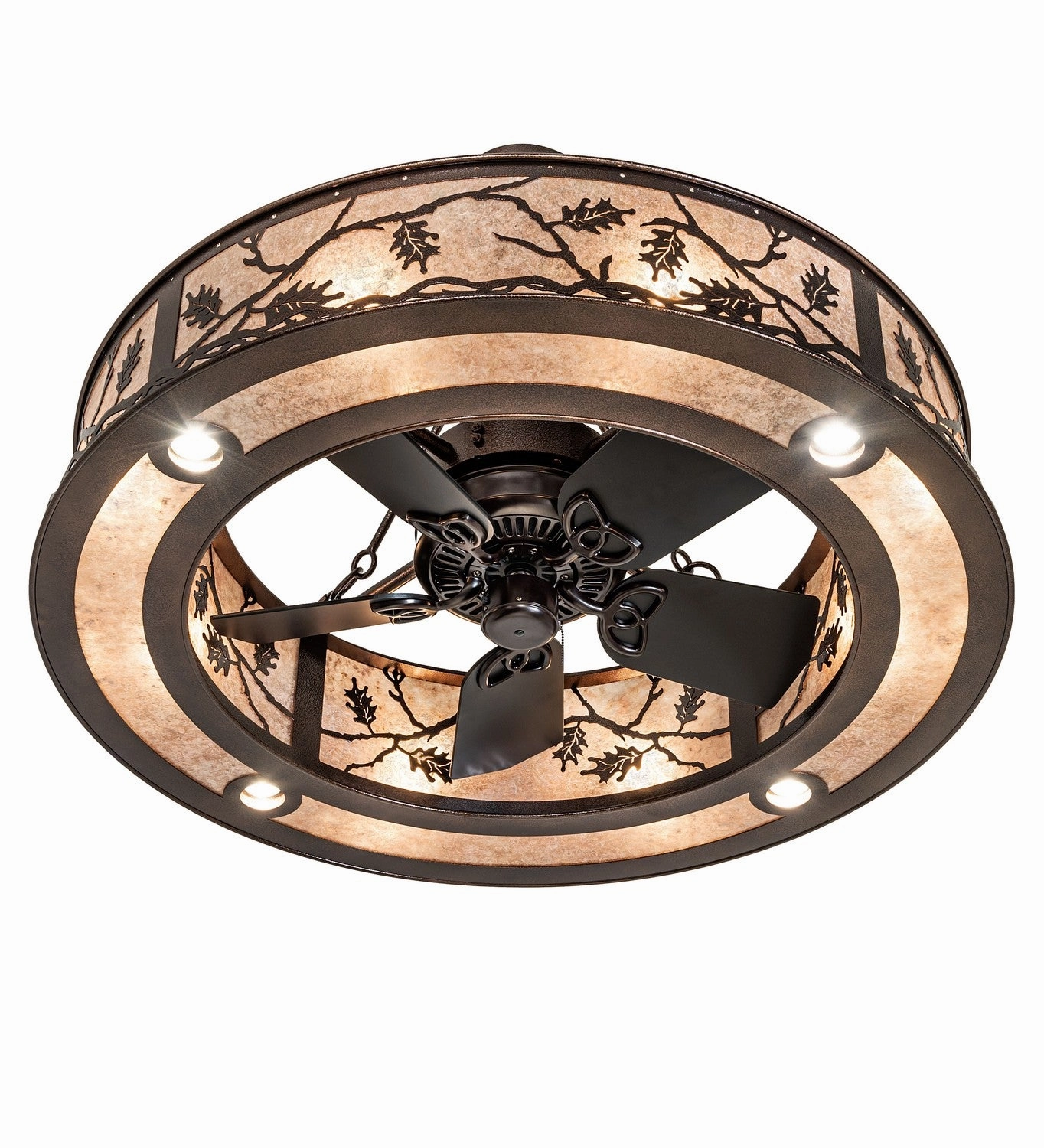 Oak Leaf 12 Light Chandel-Air Copper Vein Fandeliers at discount prices