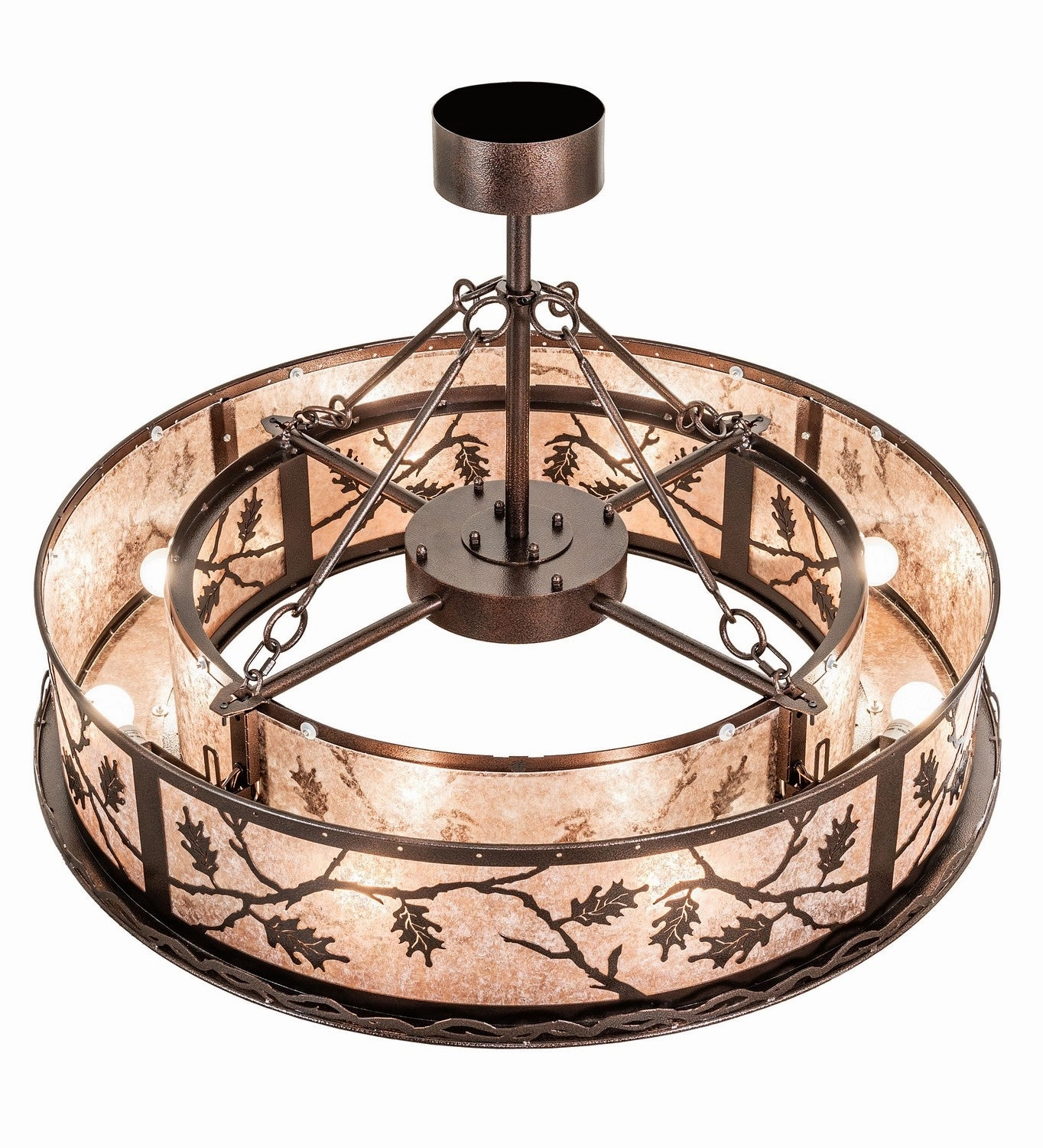 Oak Leaf 12 Light Pendant Copper Vein Large Ceiling Fans online store