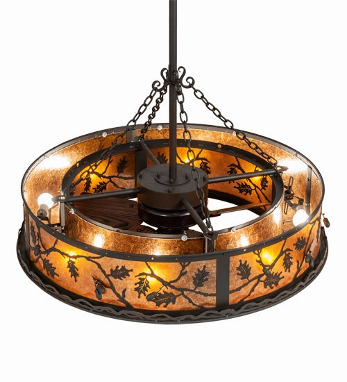 Oak Leaf & Acorn Eight Light Chandel-Air Fandeliers at discount prices