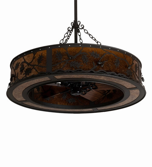 Oak Leaf & Acorn Eight Light Chandel-Air Fandeliers at discount prices