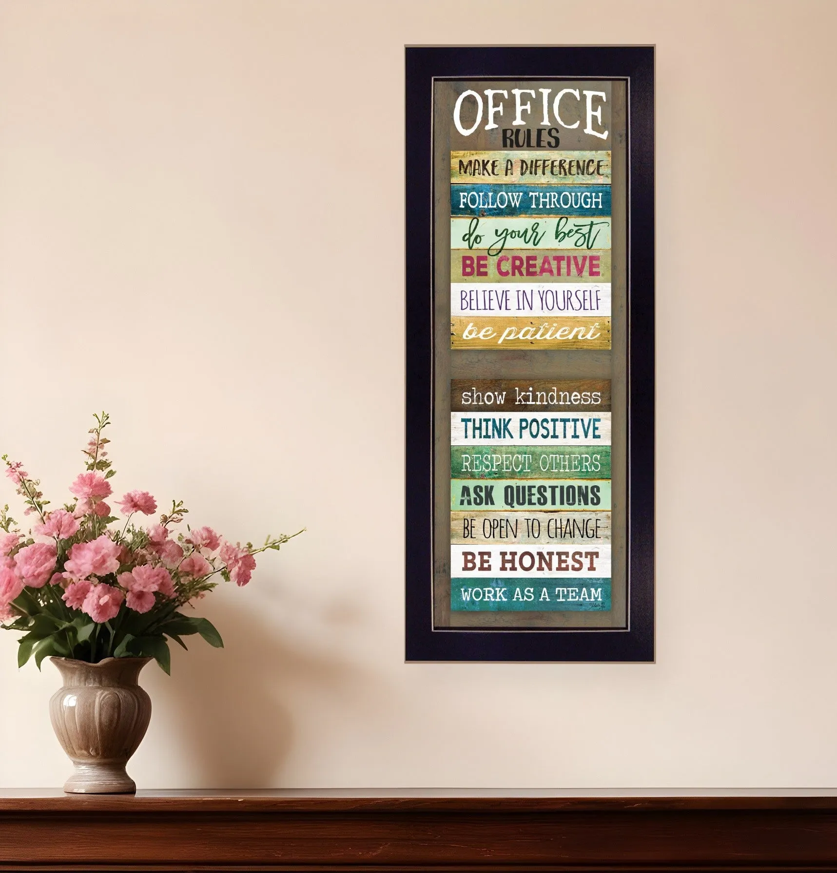Office Rules 4 Black Framed Print Wall Art Buy Wall Decor with deals