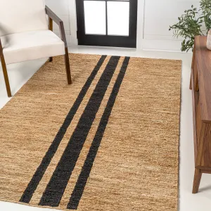 Olivier Beach House  Ticking Stripe Jute Area Rug Area Rugs holiday deals