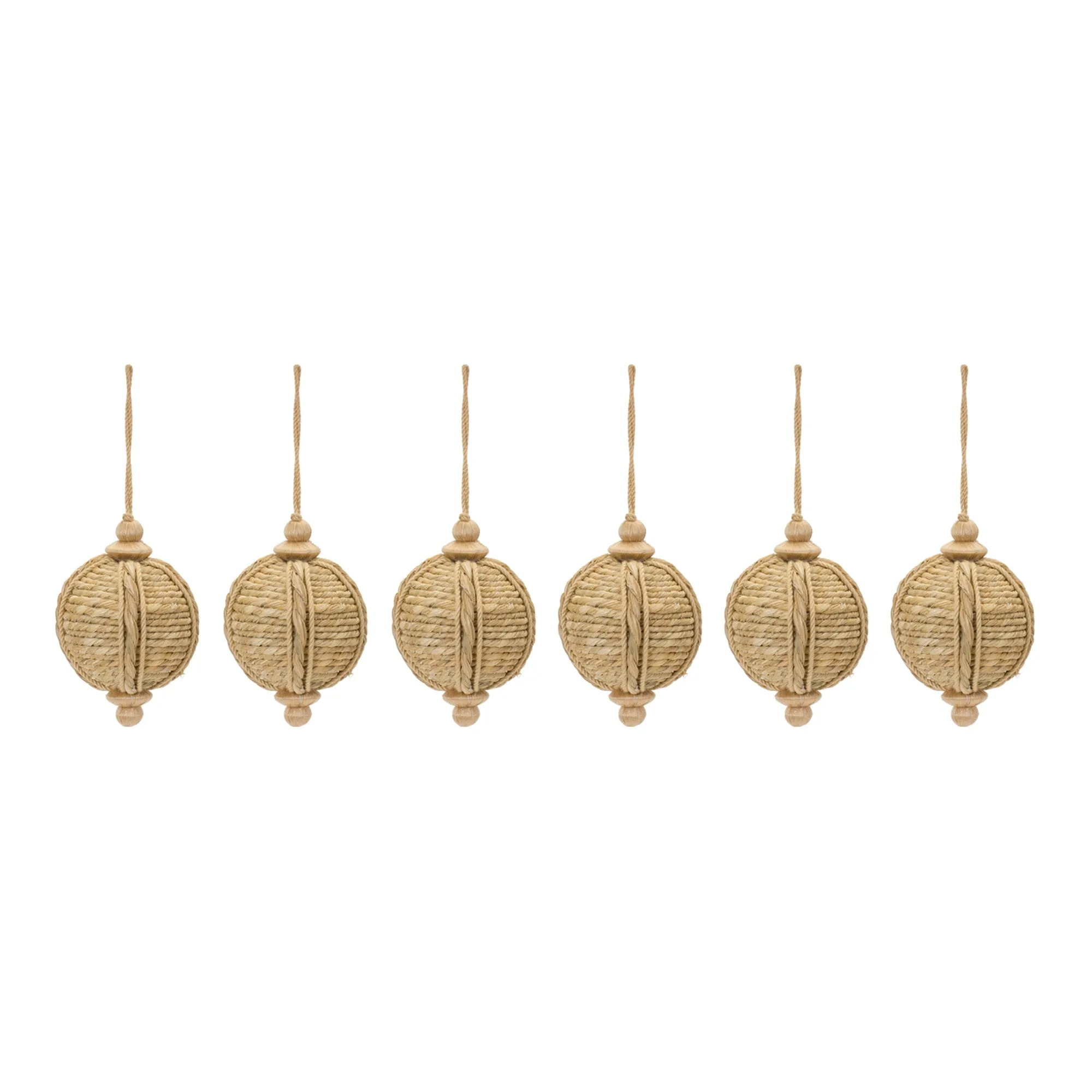 Onion Ornament (Set of 6) 3.25"D x 5.5"H Jute