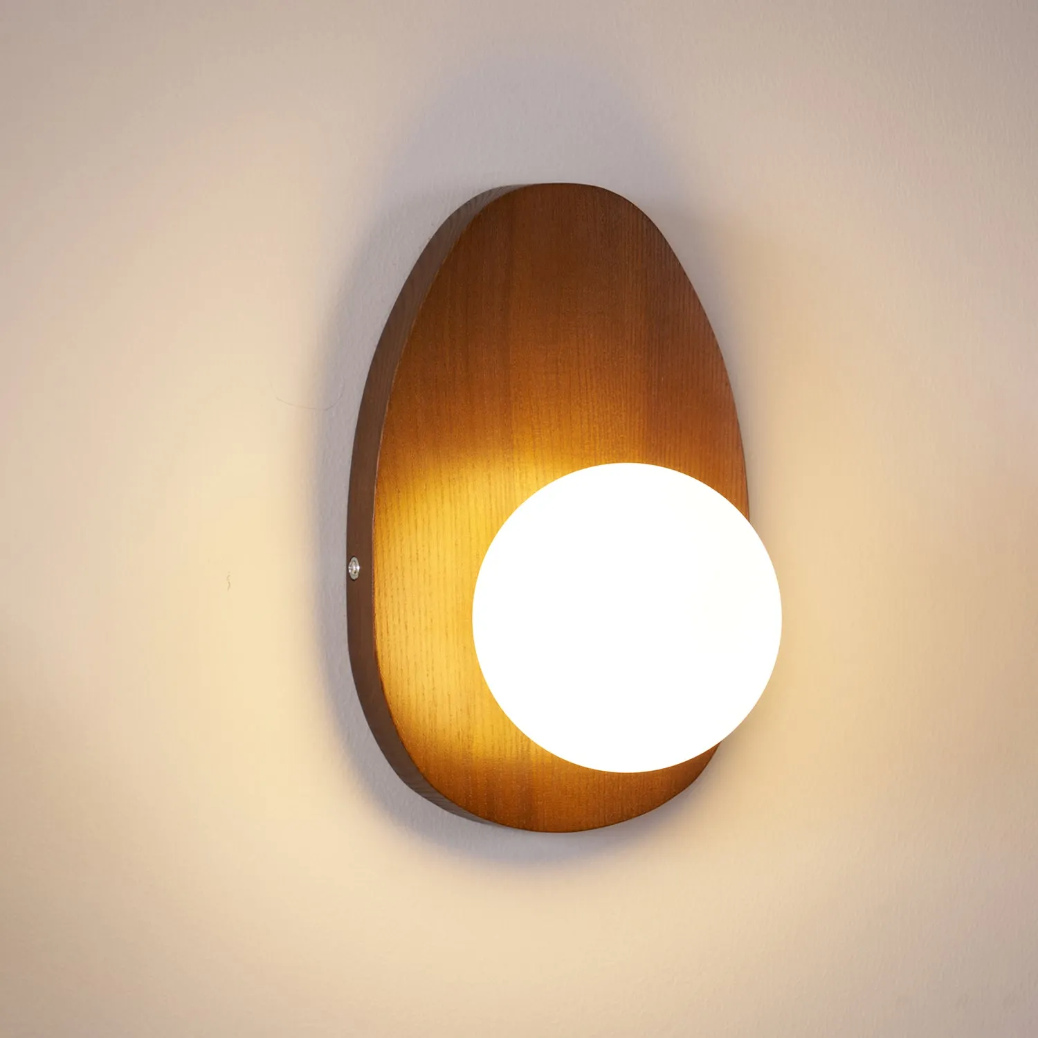Orba Walnut Plug-in Wall Lamp