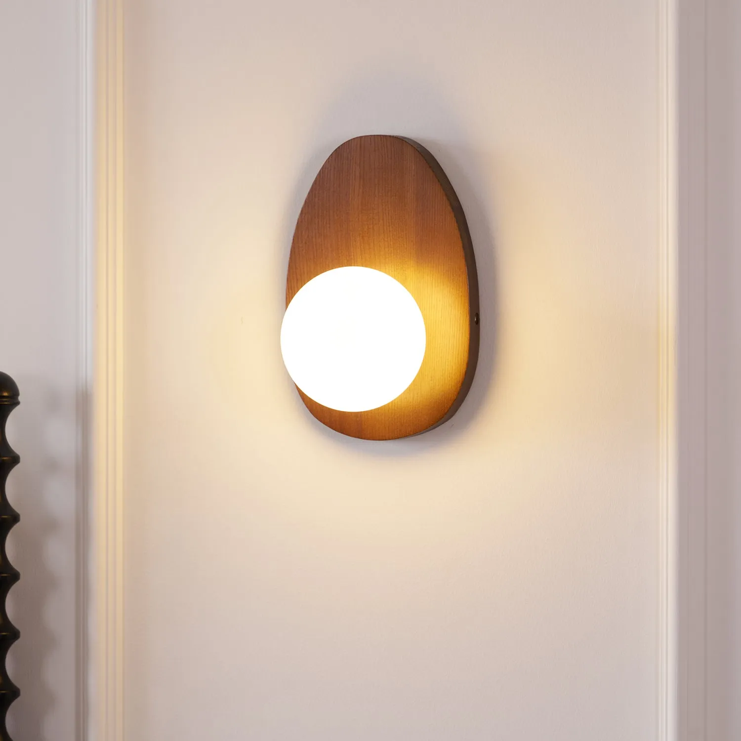 Orba Walnut Plug-in Wall Lamp