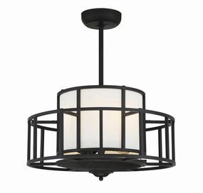 Oslo Four Light Fan D'Lier Matte Black Fandeliers FANS on sale now