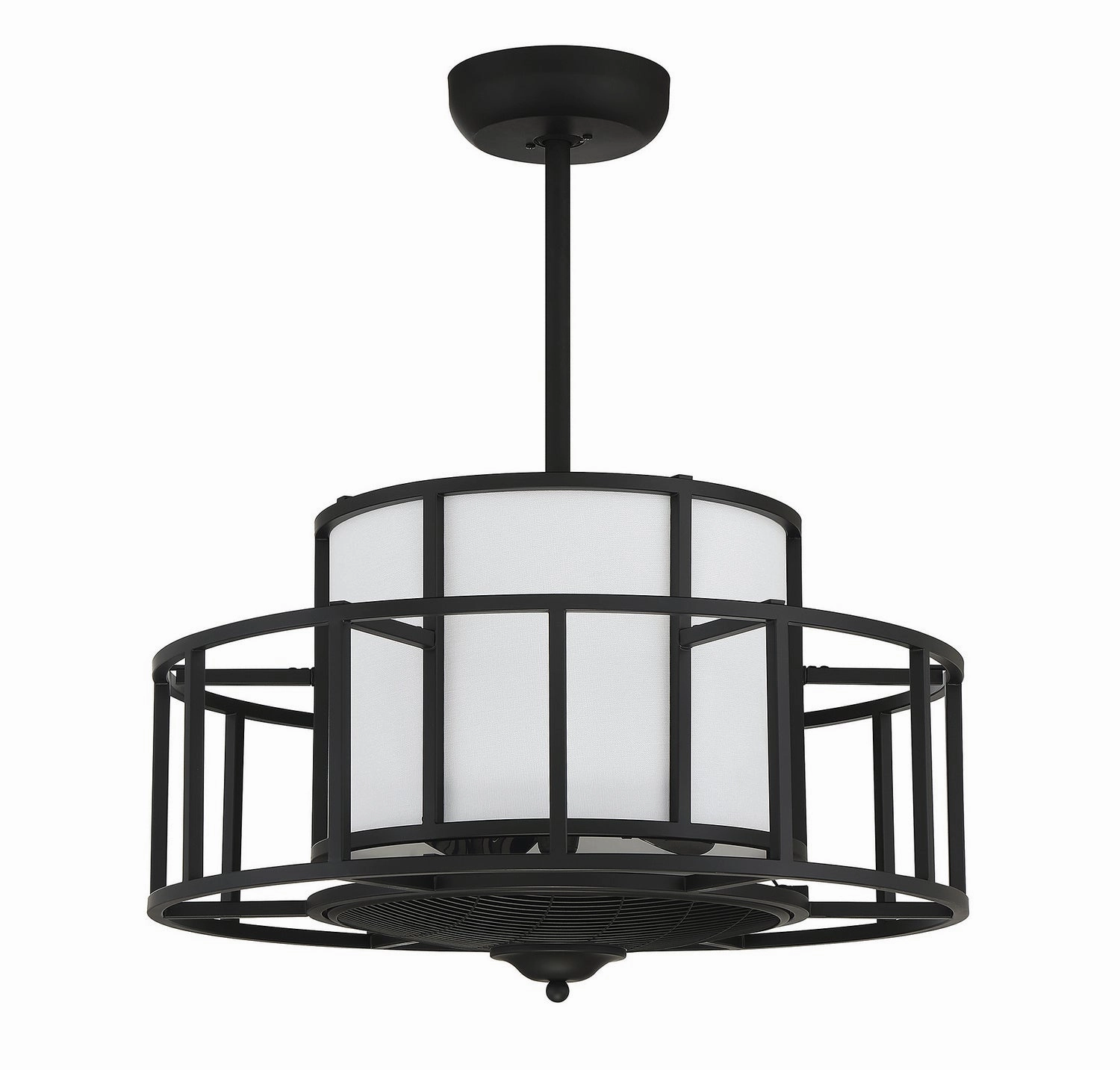 Oslo Four Light Fan D'Lier Matte Black Fandeliers at discount prices