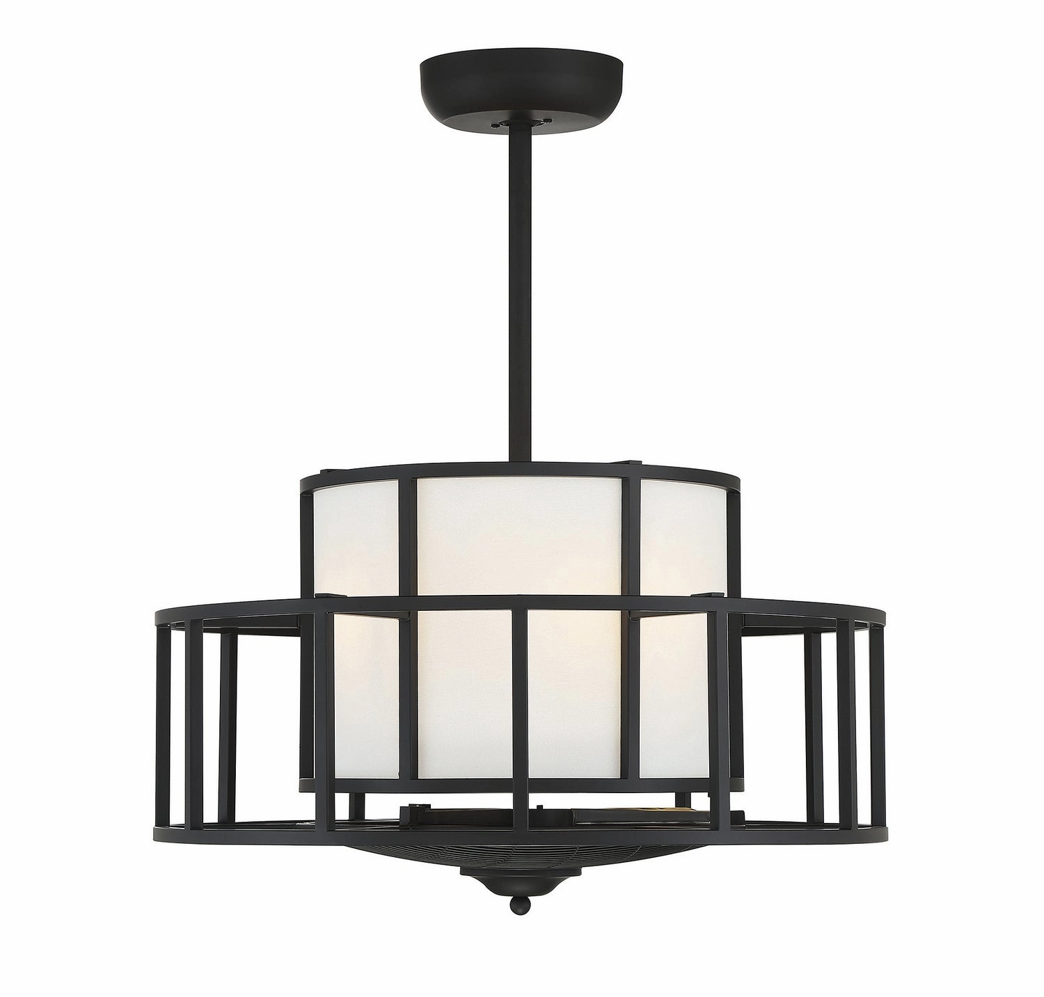 Oslo Four Light Fan D'Lier Matte Black Fandeliers at discount prices