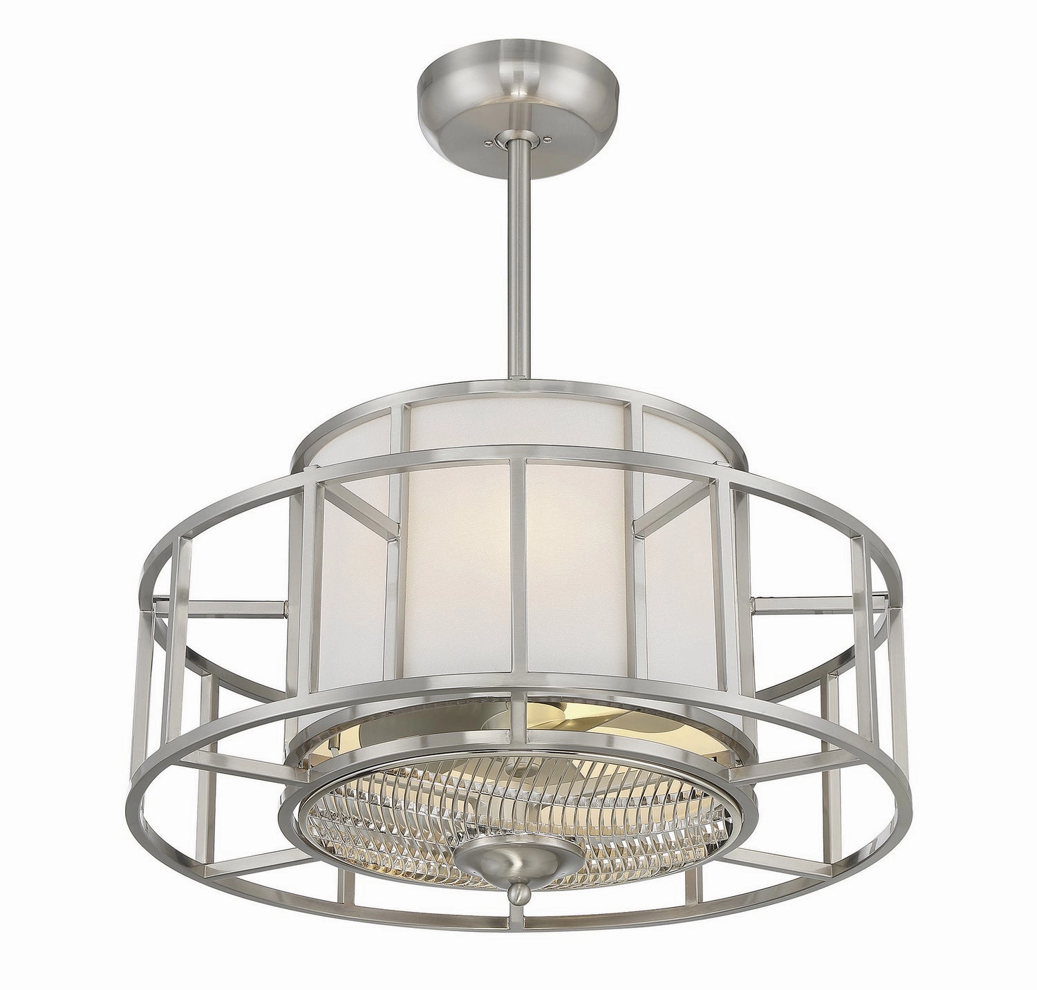 Oslo Four Light Fan D'Lier Satin Nickel Fandeliers at discount prices