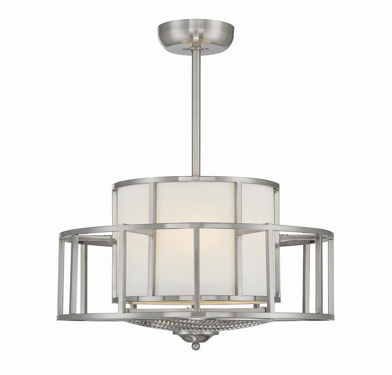 Oslo Four Light Fan D'Lier Satin Nickel Fandeliers at discount prices