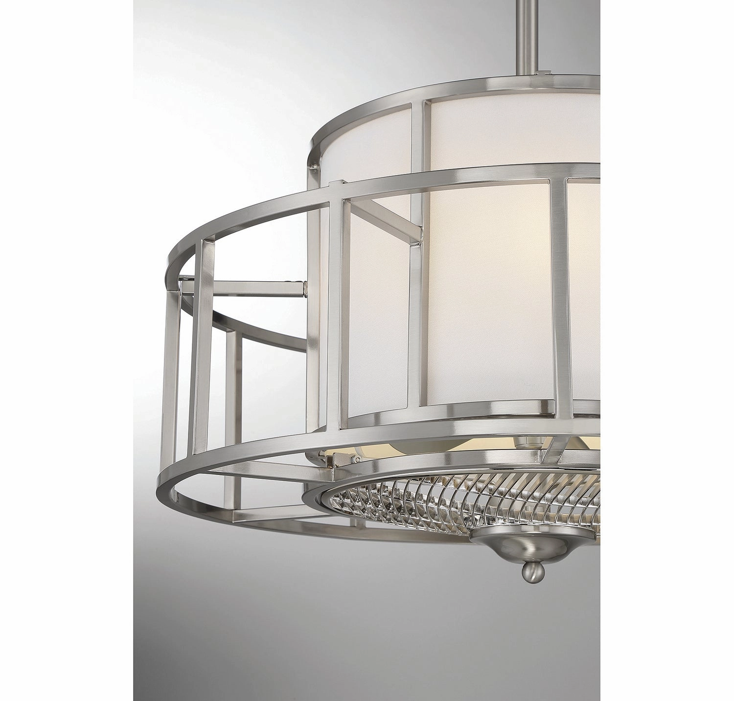 Oslo Four Light Fan D'Lier Satin Nickel Fandeliers at discount prices