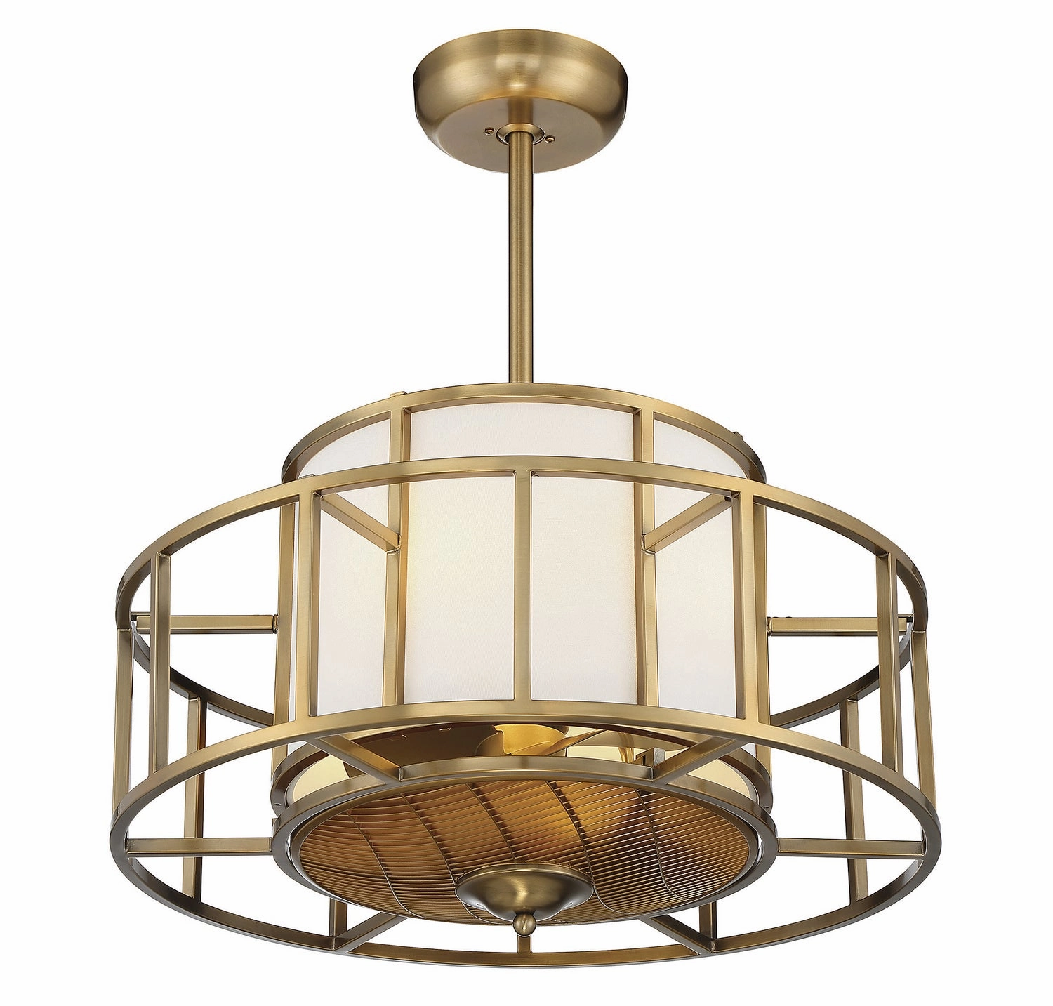 Oslo Four Light Fan D'Lier Warm Brass Fandeliers at discount prices
