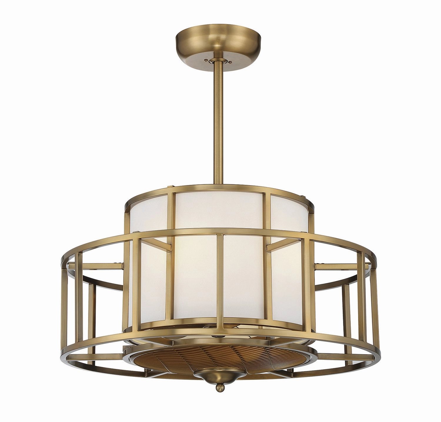 Oslo Four Light Fan D'Lier Warm Brass Fandeliers FANS on sale now