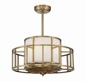 Oslo Four Light Fan D'Lier Warm Brass Fandeliers FANS on sale now