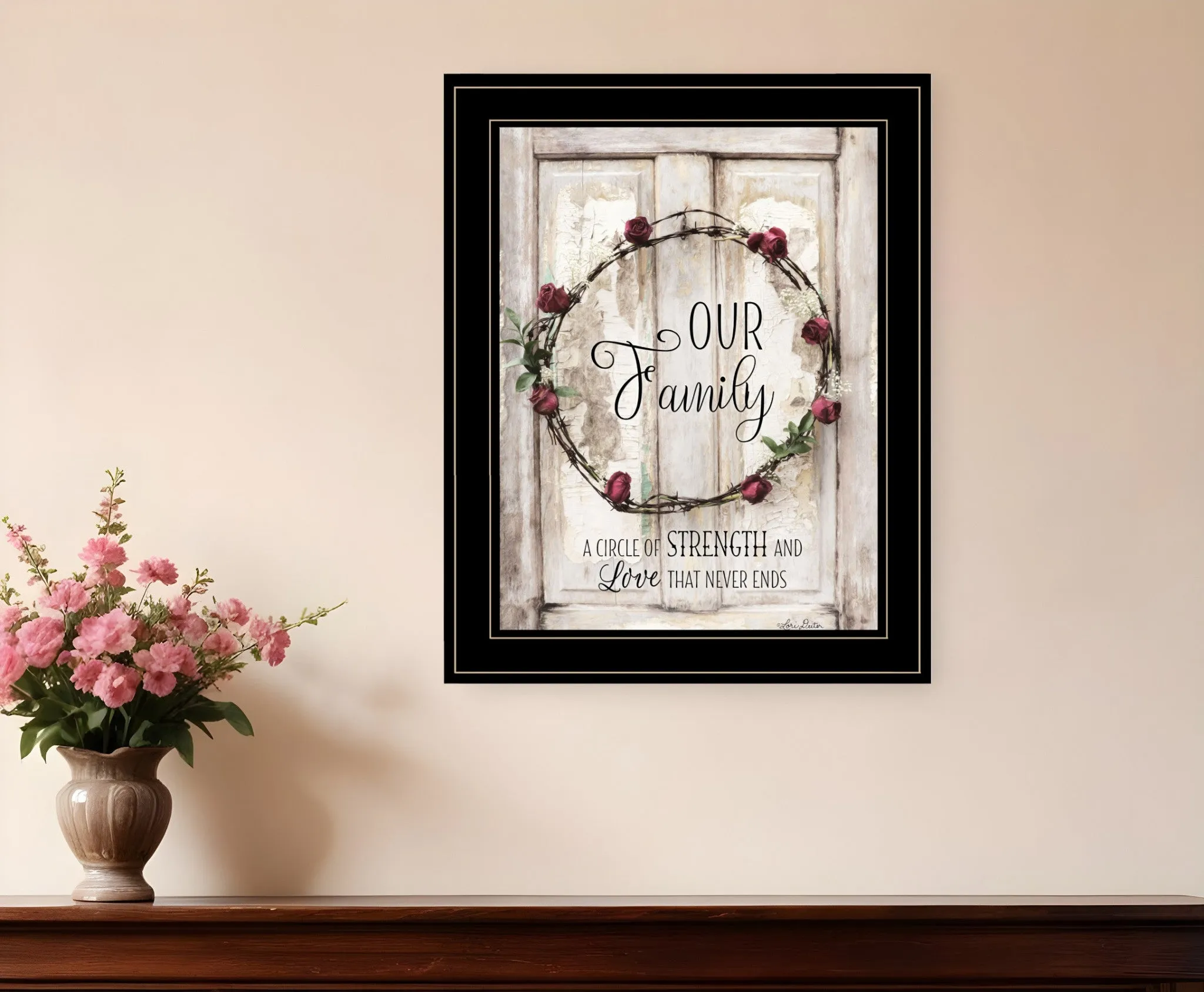 Our Family 2 Black Framed Print Wall Art Cheap Wall Mirrors & Decor