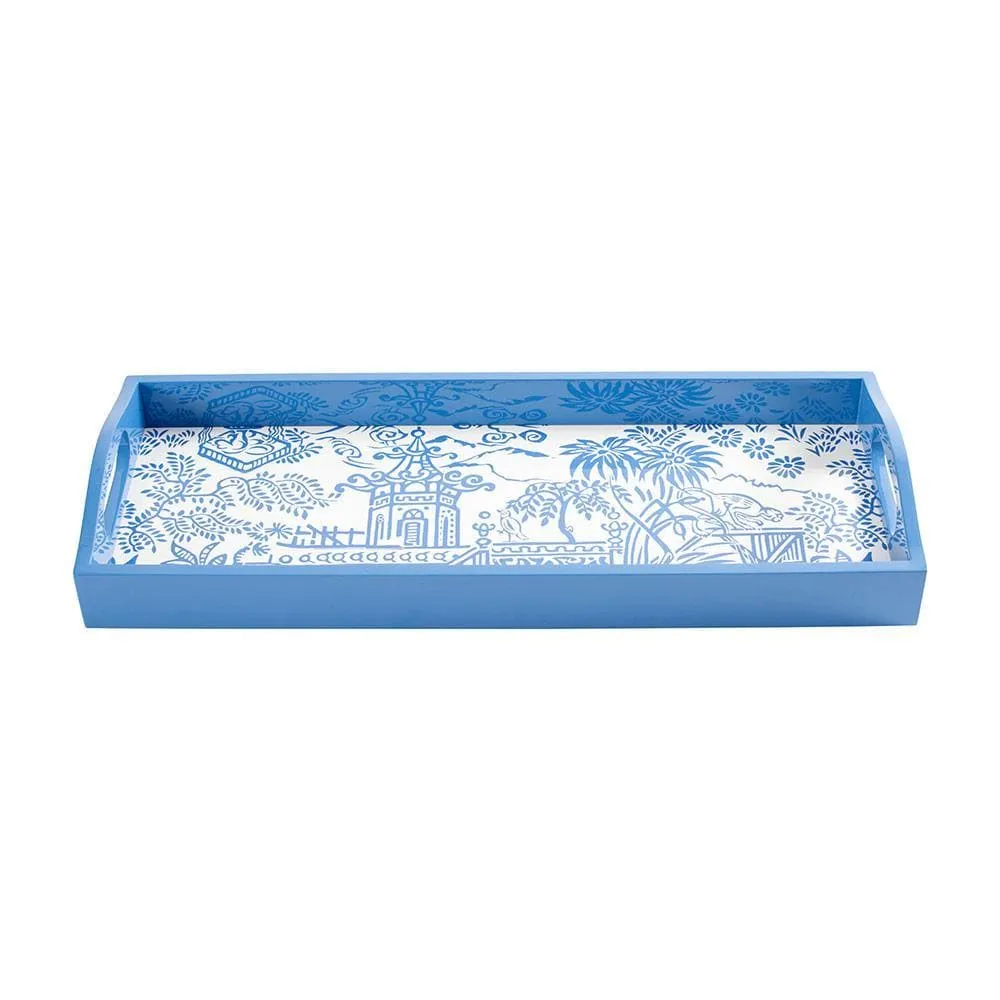 Pagoda Toile Lacquer Bar Tray Trinket Trays & Boxes cheap