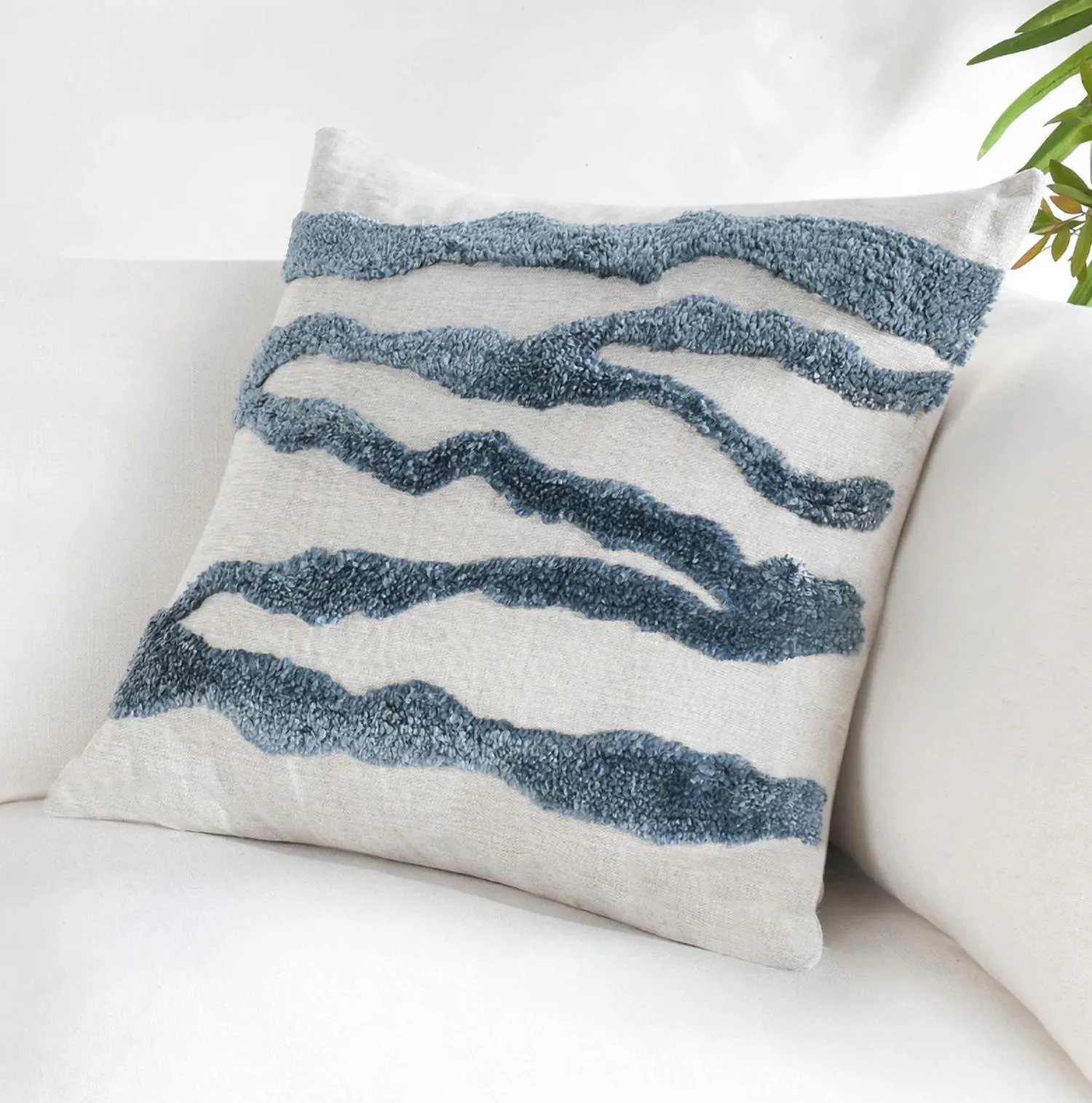 Paige Hand Tufted Pillow In Capri Blue