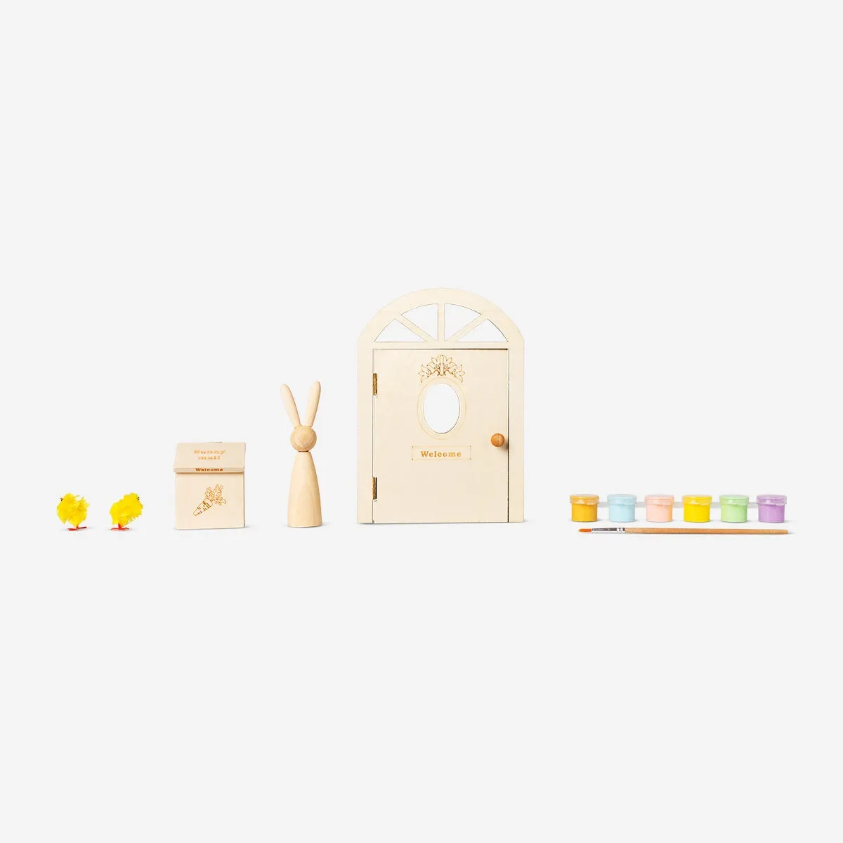 Paint-your-own Easter bunny house decoration