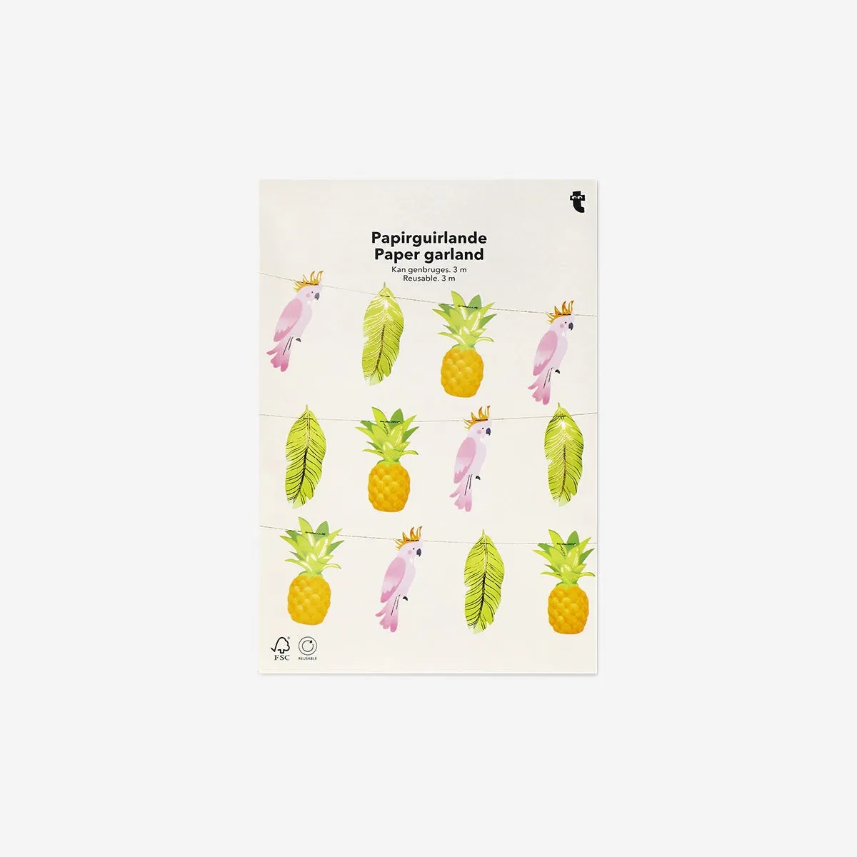 Paper garland with tropical theme - 300 cm Home Decor clearance sale