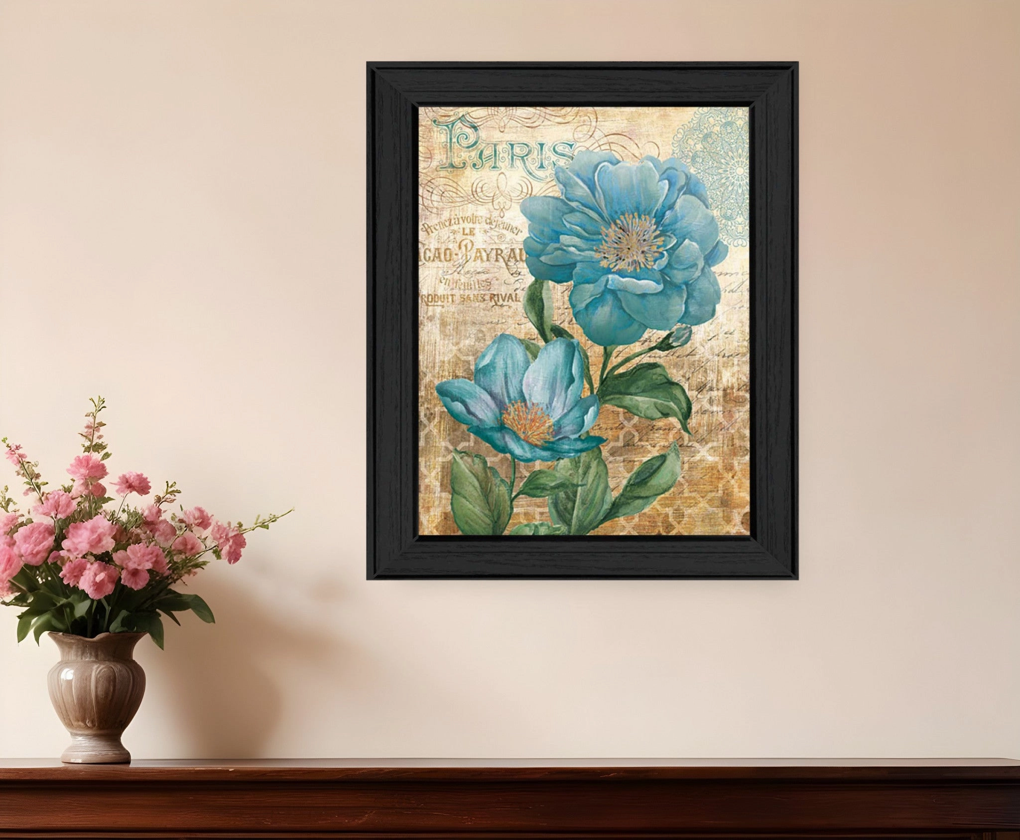 Paris Blue II Black Framed Print Wall Art Decorative Accessories outlet price