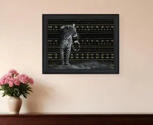 Patterned Leopard Black Framed Print Wall Art Home Mirrors & Wall Art