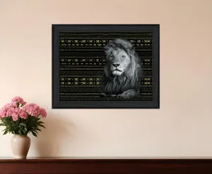 Patterned Lion Black Framed Print Wall Art Buy Wall Decor with deals