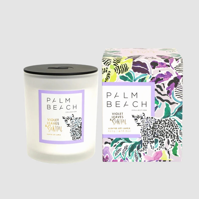 PB Candle Violet Leaves & Sandalwood Limited Edition 420g Palm Beach Home Fragrance outlet
