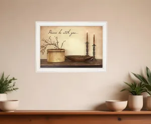 Peace Be with You 4 White Framed Print Wall Art Cheap Wall Mirrors & Decor