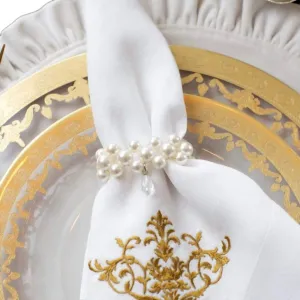 Pearl With Teardrop Napkin Ring Set Of 3 In White Decorative Accessories weekend offers