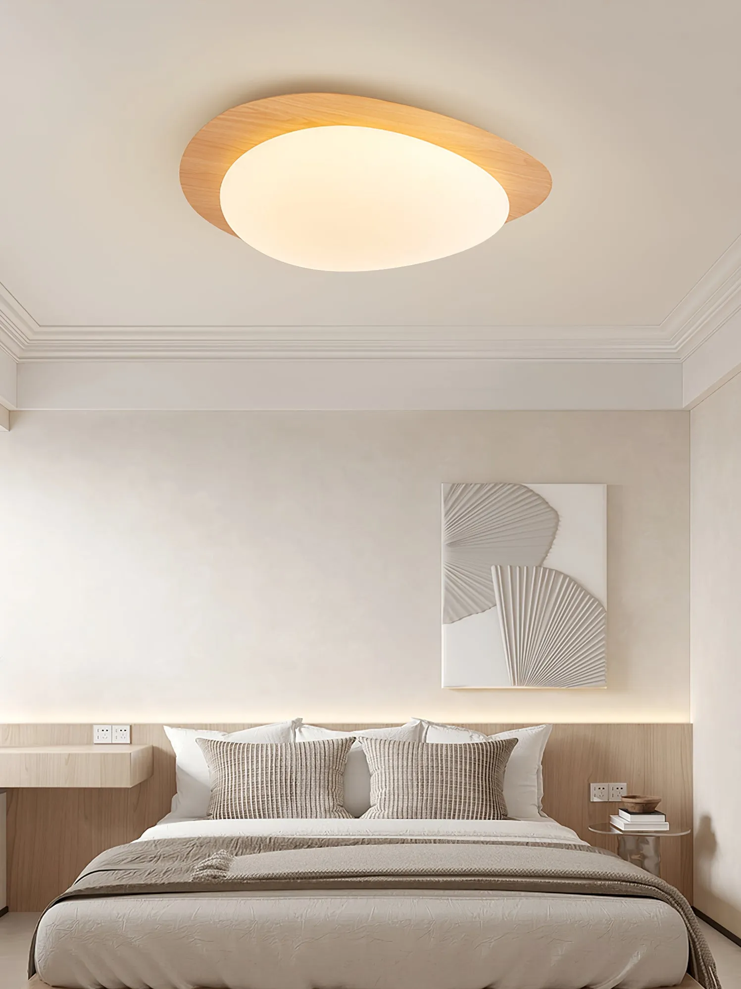 Pebble Walnut Ceiling Light
