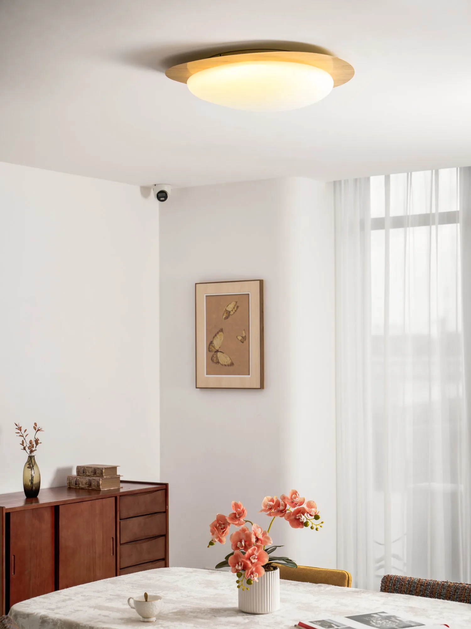 Pebble Walnut Ceiling Light