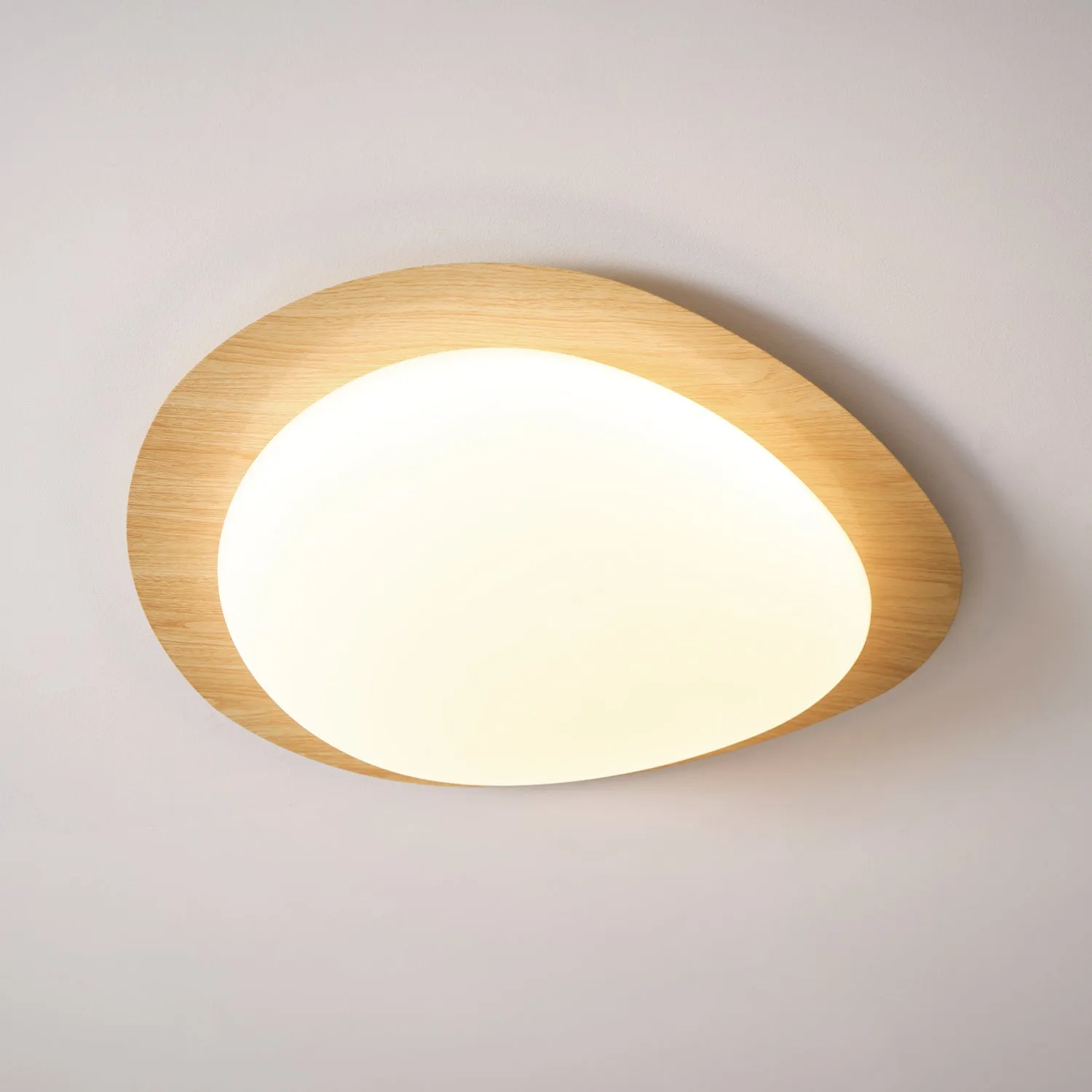 Pebble Walnut Ceiling Light