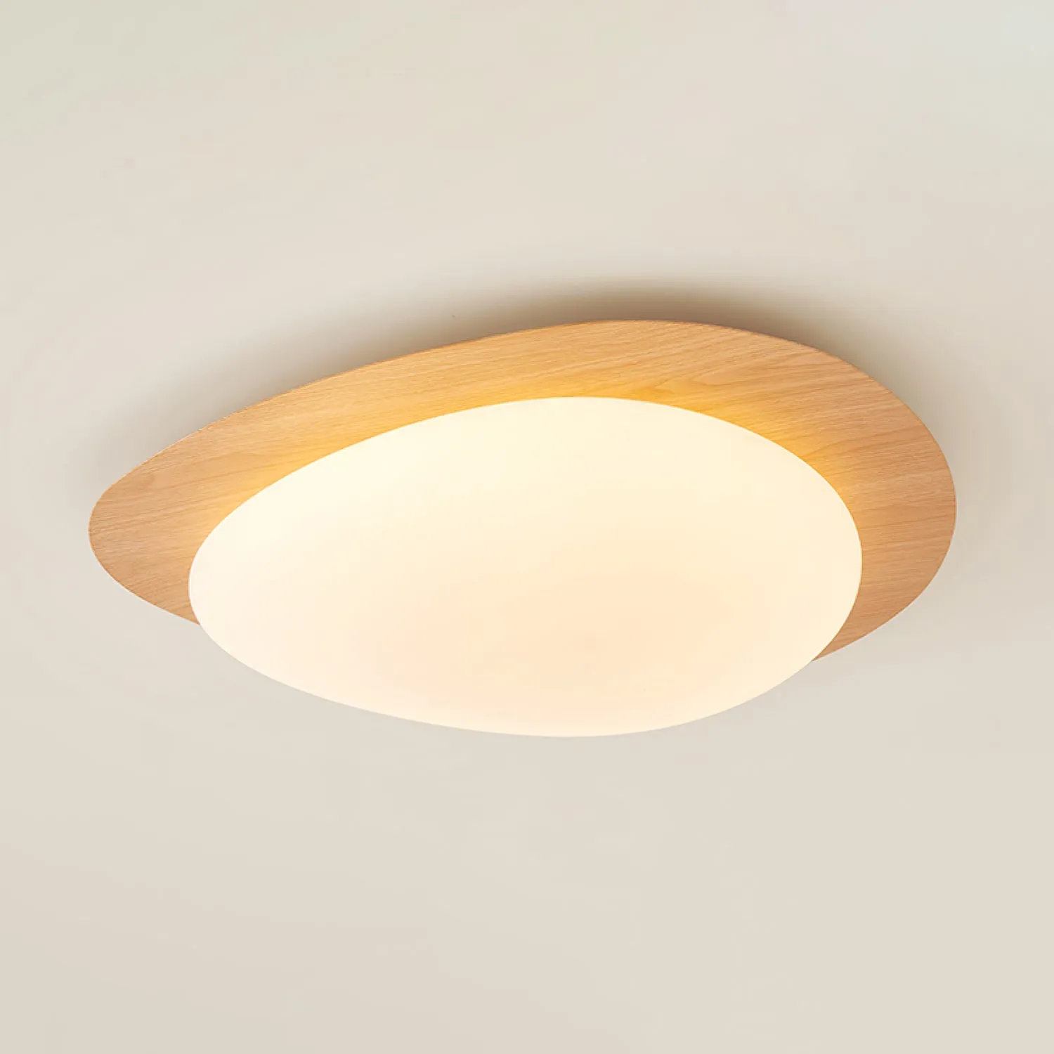 Pebble Walnut Ceiling Light
