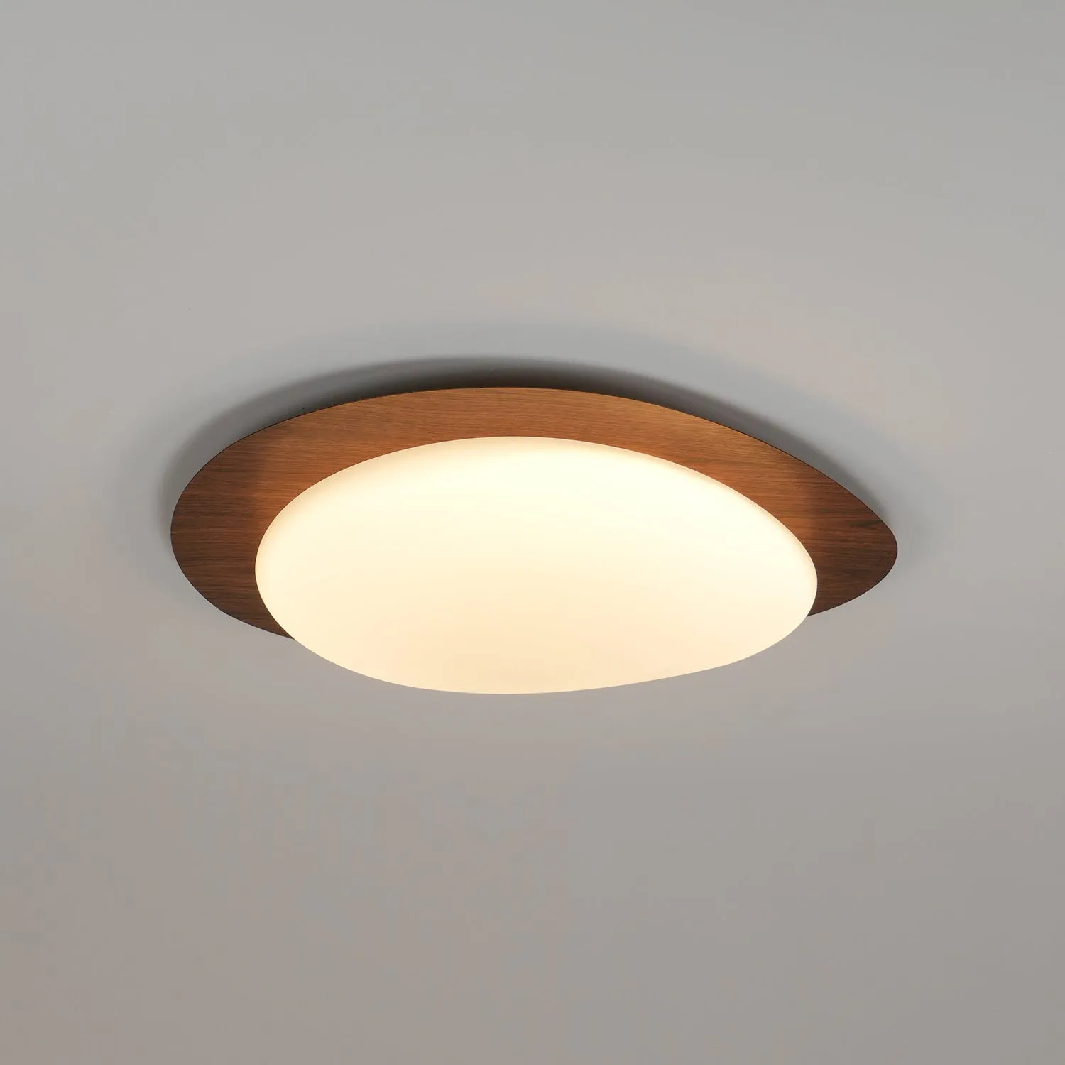 Pebble Walnut Ceiling Light