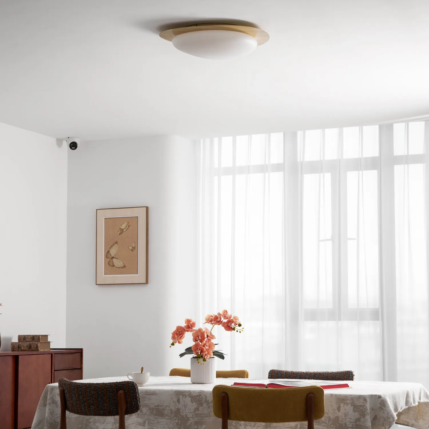 Pebble Walnut Ceiling Light