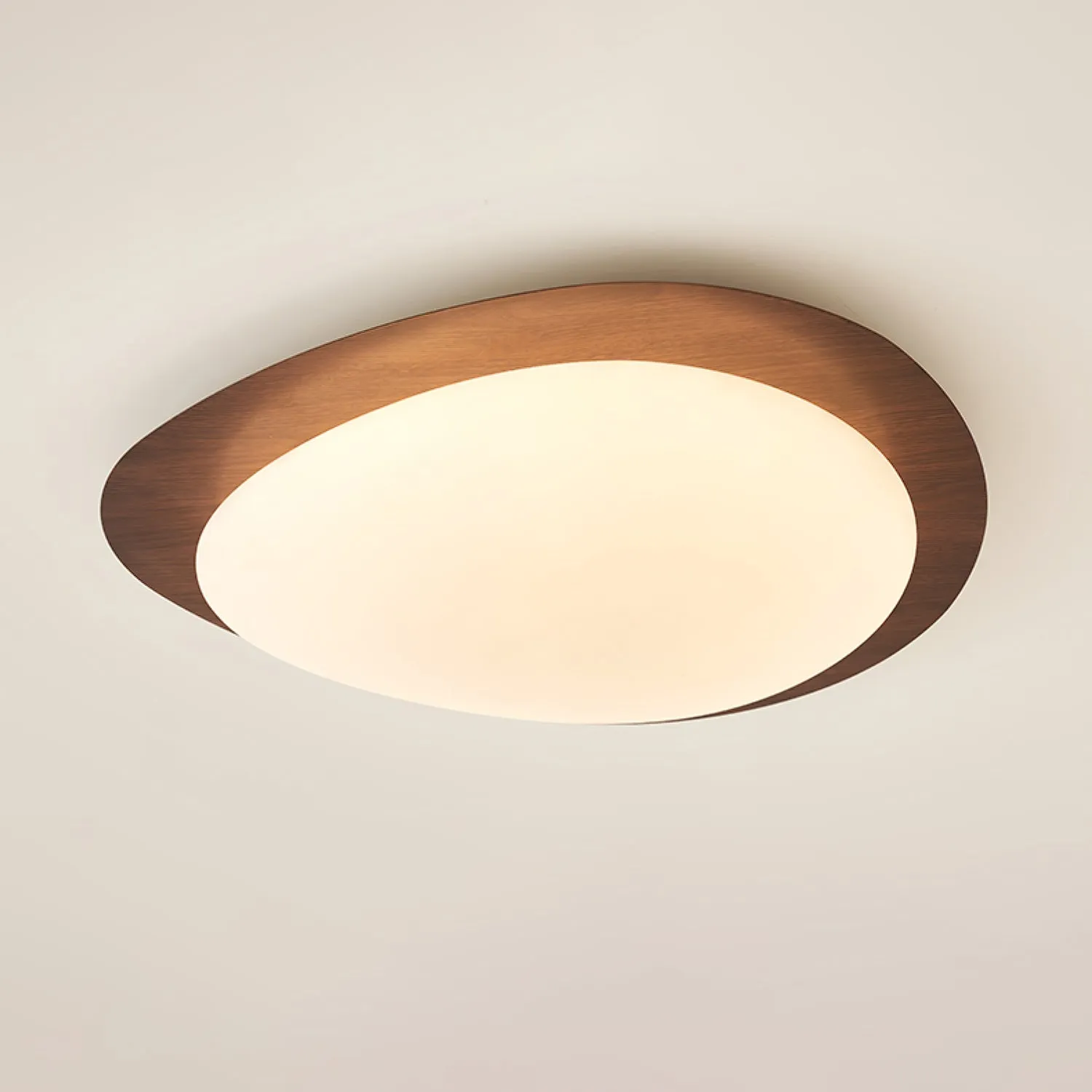 Pebble Walnut Ceiling Light