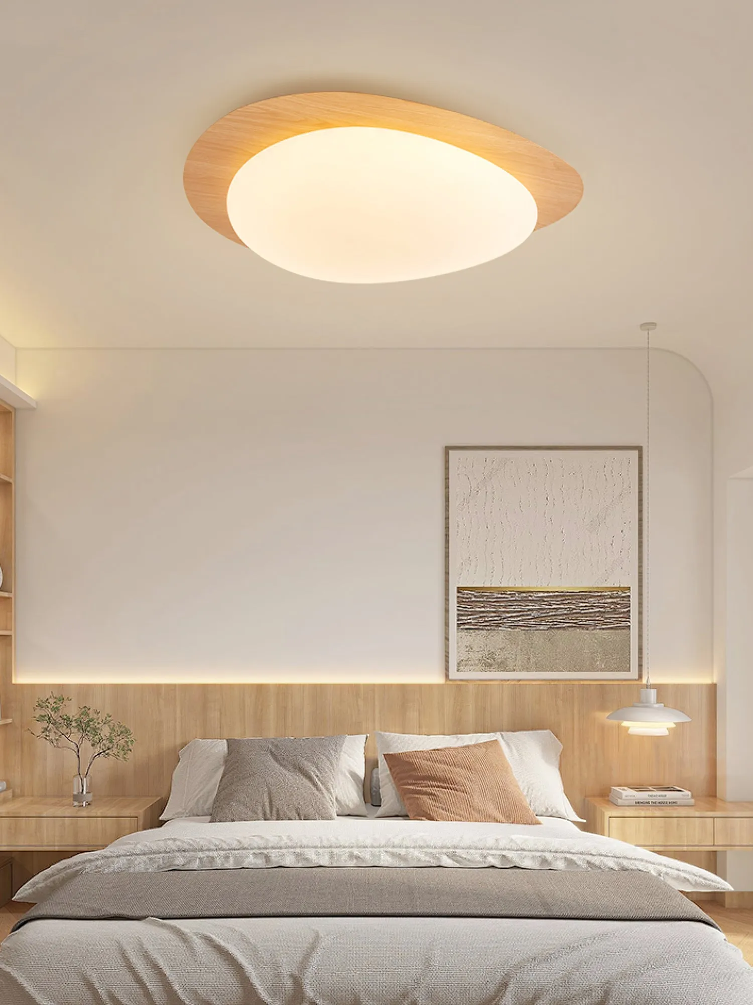 Pebble Walnut Ceiling Light