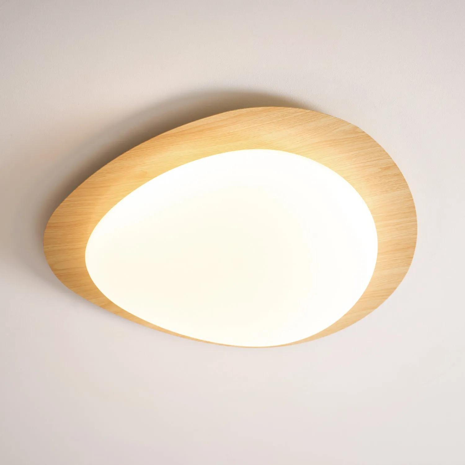 Pebble Walnut Ceiling Light