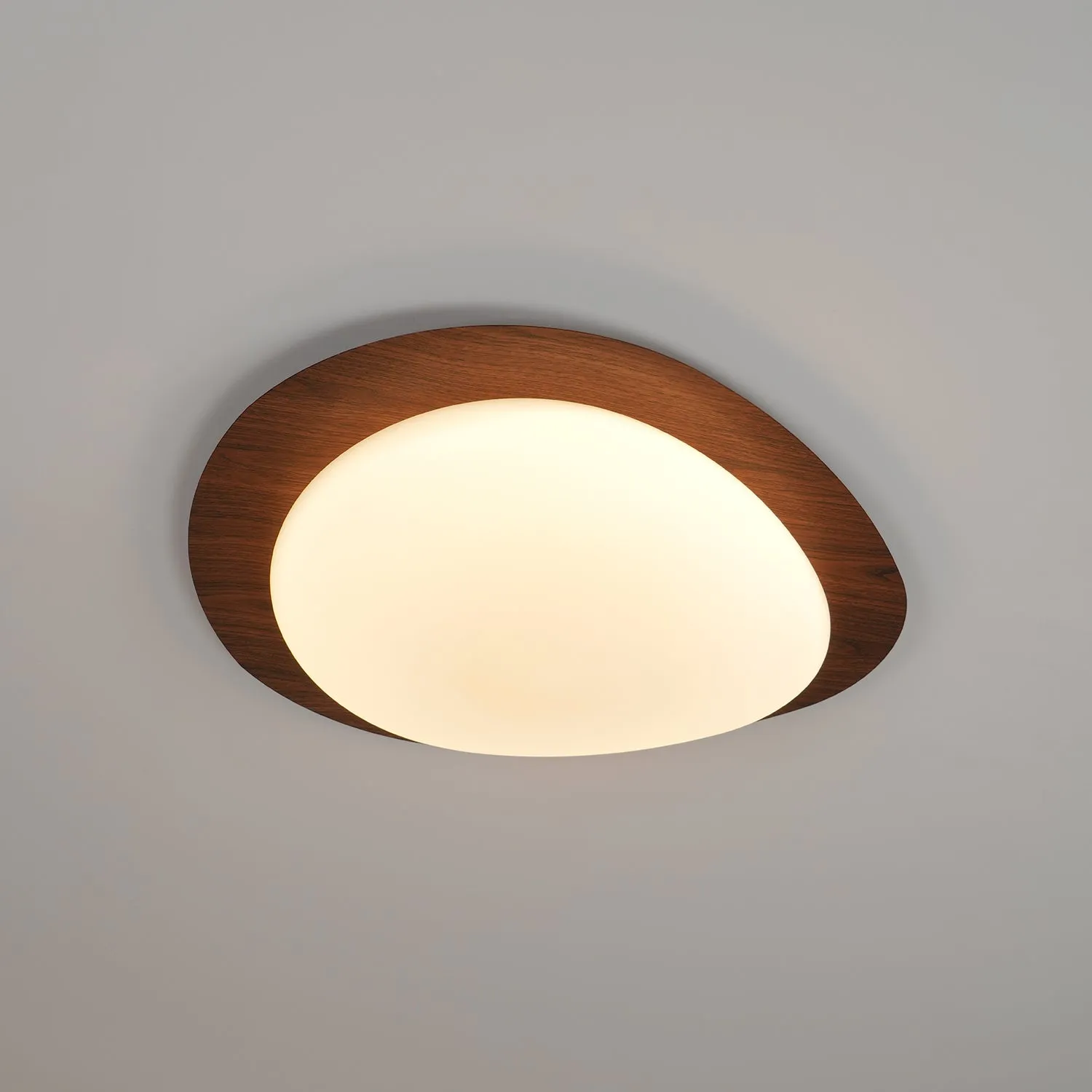Pebble Walnut Ceiling Light
