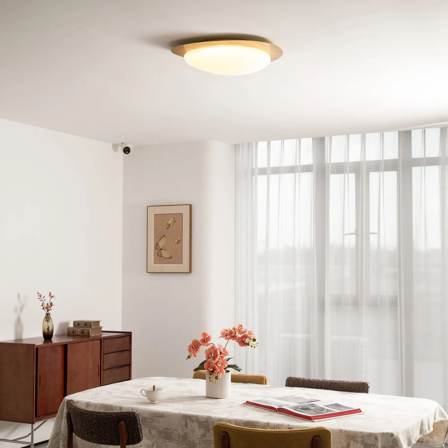 Pebble Walnut Ceiling Light
