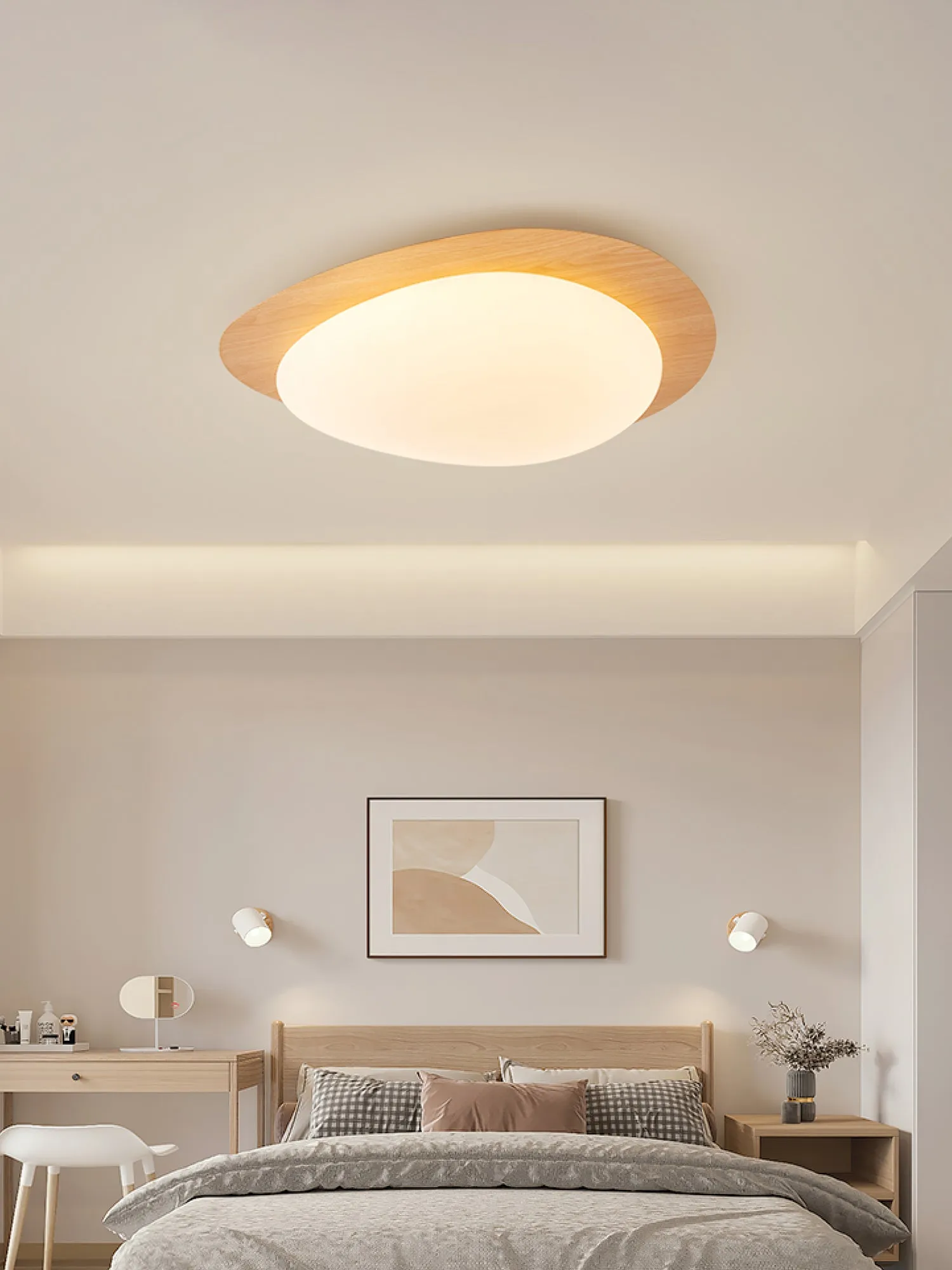 Pebble Walnut Ceiling Light