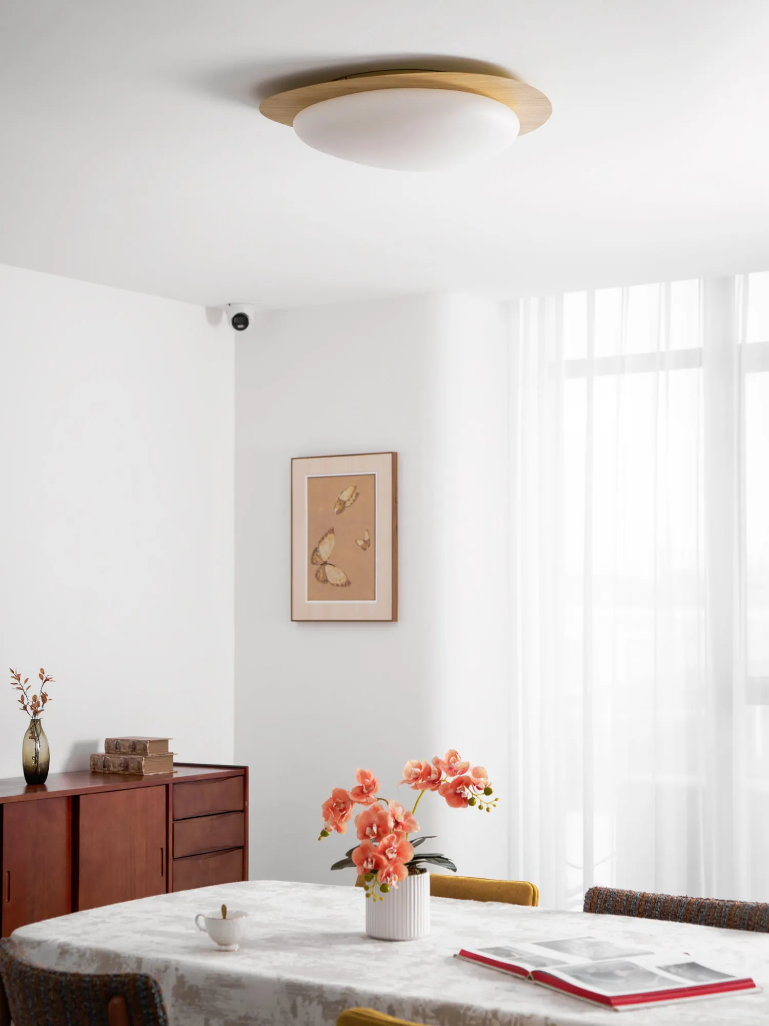 Pebble Walnut Ceiling Light