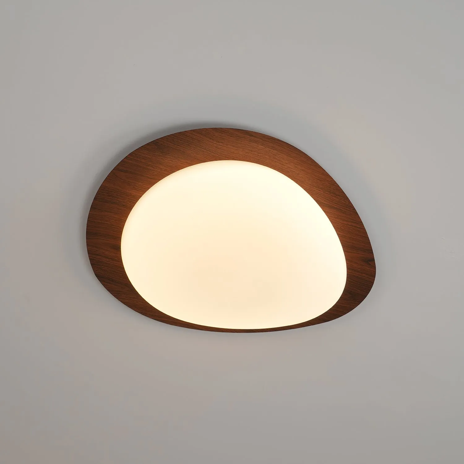 Pebble Walnut Ceiling Light