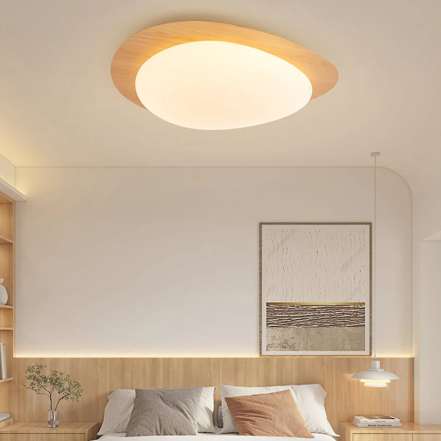 Pebble Walnut Ceiling Light