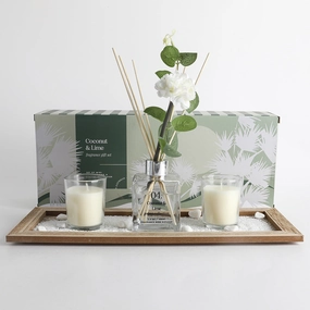 Pebble Bay 04 Candle & Diffuser Set Green Coconut Lime Neobee Home Fragrance discount