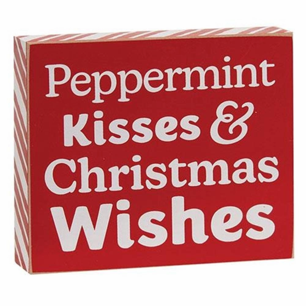 Peppermint Kisses Mini Box Sign Decorative Accessories hot offers